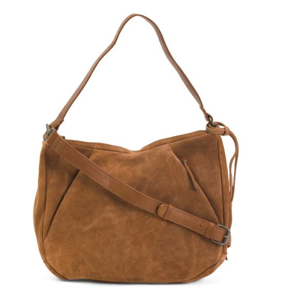 GENICCI Dark Tan Suede Hobo